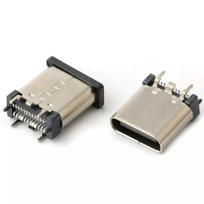 USB 3.1 फीमेल 24pin USB C टाइप कनेक्टर वर्टिकल पैच हाई स्पीड