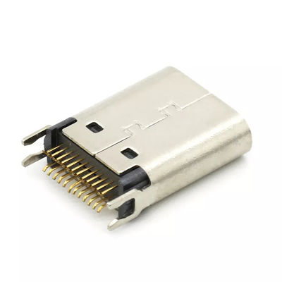 महिला सॉकेट 24P USB 3.1 TYPE C कनेक्टर्स 180 डिग्री 1.0 मिमी पीसीबी के लिए