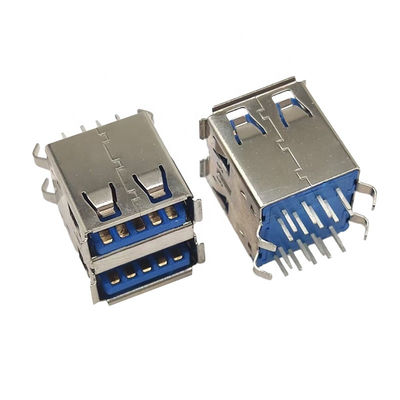 SMT Female USB 3.0 Type A Connector 90 Degree 9 Pin