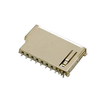 गुणवत्ता  Short Body 9Pin SD Memory Card Connector Push Push Type Copper Shell कारखाना