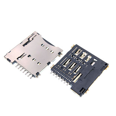 गुणवत्ता  Push Pull Type Micro 7p SIM Card Socket Connector 1.35mm Height For PCB कारखाना