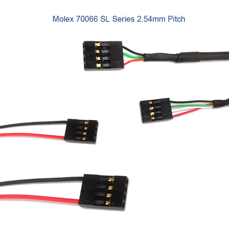 Molex 50-57-9404 SL 2.54mm 4 वे 70066 कनेक्टर के साथ कस्टम वायर हार्नेस