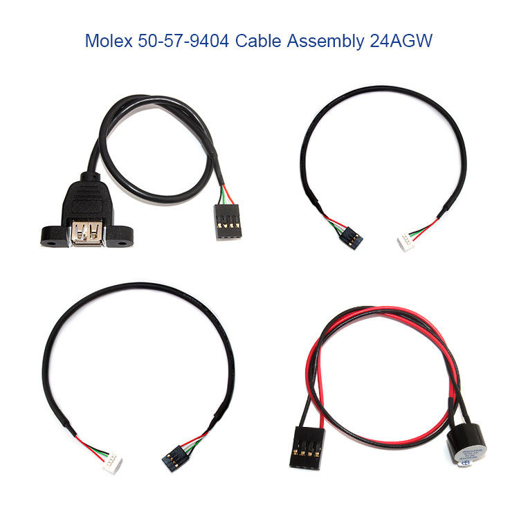 Molex 50-57-9404 SL 2.54mm 4 वे 70066 कनेक्टर के साथ कस्टम वायर हार्नेस