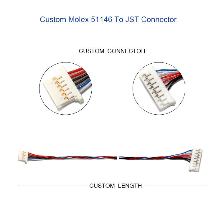 5P 6P इलेक्ट्रिक वायर हार्नेस MOLEX 51146 1.25mm A1254 SMD हाउसिंग होल्डर के साथ