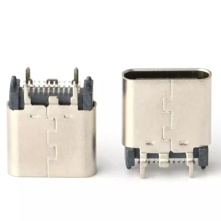 USB 3.1 फीमेल 24pin USB C टाइप कनेक्टर वर्टिकल पैच हाई स्पीड