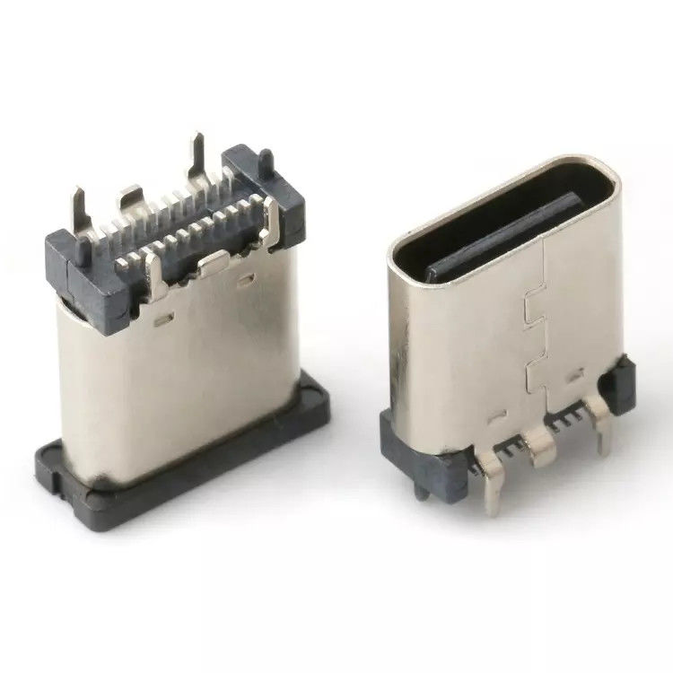 USB 3.1 फीमेल 24pin USB C टाइप कनेक्टर वर्टिकल पैच हाई स्पीड