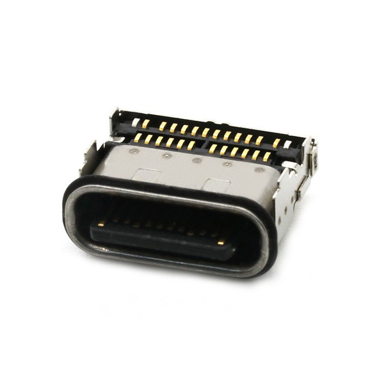 IP68 24Pin वाटरप्रूफ यूएसबी टाइप सी महिला सॉकेट 2 पंक्ति एसएमटी कनेक्टर