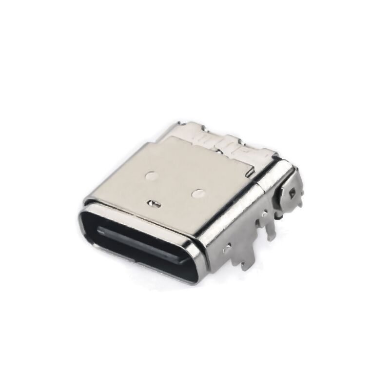 24PIN USB 3.1 टाइप C महिला हाइब्रिड राइट-एंगल रिसेप्टेकल कनेक्टर फोन चार्जिंग और फास्ट डेटा ट्रांसफर के लिए