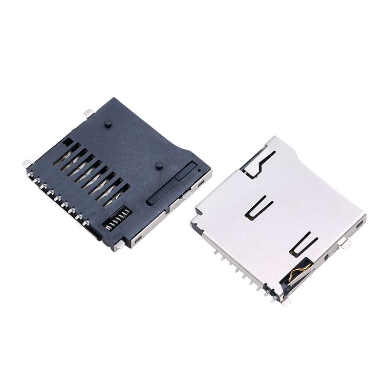 8-पिन माइक्रो एसडी / टीएफ कार्ड सॉकेट | मोलेक्स 472192001 विकल्प | H1.8mm लिफ्ट-द-कवर (हिंज) एसएमटी कनेक्टर