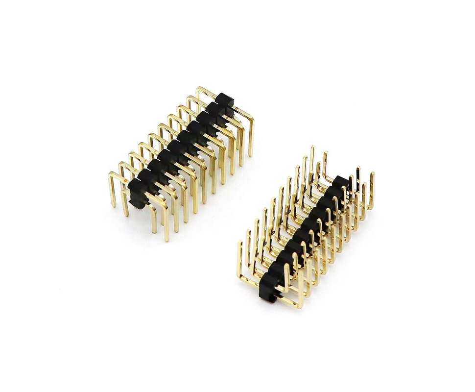2.54mm Pitch Male Pin Header Dual Row Right Angle PCB Nylon SQ0.64mm H2.5mm 2*1P-2*40P