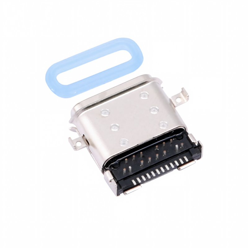 Waterproof USB Type-C3.1 IP67 Automotive Adapter Socket Female 24Pin SMT Charging Port with Stainless Steel Shell