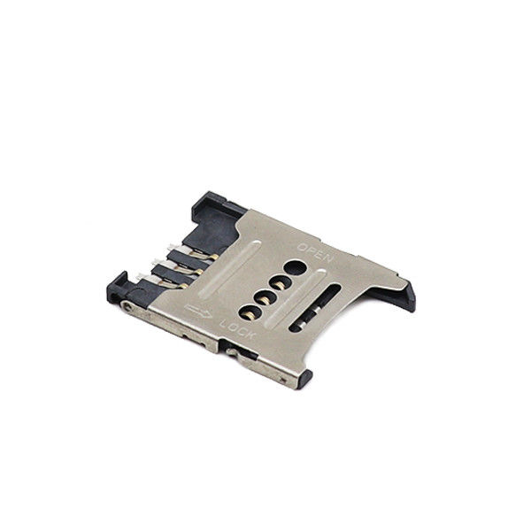 H1.5mm 1.8mm माइक्रो सिम होल्डर SMT फ्लिप टाइप 6P माइक्रो सिम सॉकेट