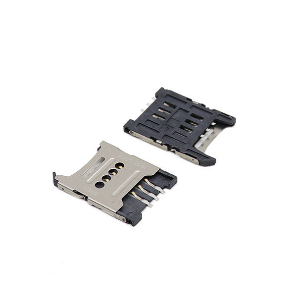 H1.5mm 1.8mm माइक्रो सिम होल्डर SMT फ्लिप टाइप 6P माइक्रो सिम सॉकेट