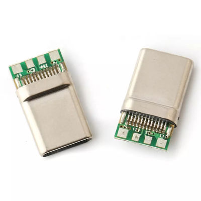 12pin USB 3.1 USB C मेल कनेक्टर सोल्डर वायर PCB USB प्लग इंटरफ़ेस